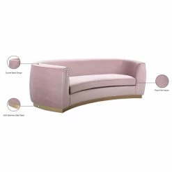 Meridian Furniture Julian Velvet Sofa, Pink, Gold Base -GDF sofa Shop 4ee128b102740db8 3111 w800 h800 b1 p0