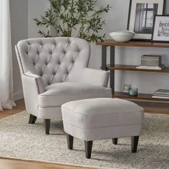 GDFStudio GDF Studio Teton Natural Fabric Club Chair And Ottoman -GDF sofa Shop 4f81d19c03f32fcb 2229 w800 h800 b0 p0