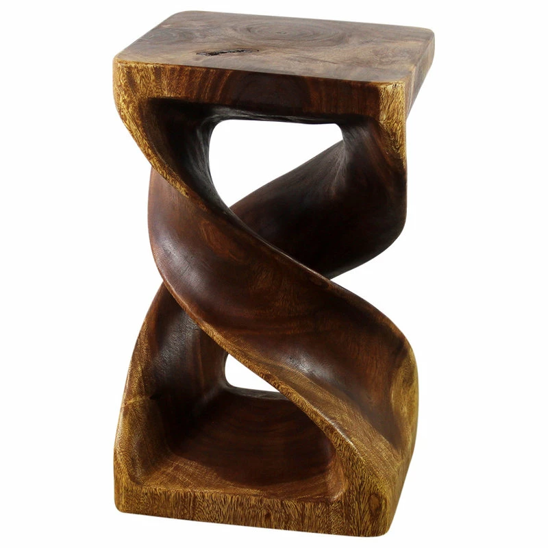 Kammika Import Export Co., Ltd (Thailand) Haussmann® Wood Double Twist Stool Table 12 In SQ X 20 In H Walnut Oil 7 Kammika Import Export Co., Ltd (Thailand) Haussmann® Wood Double Twist Stool Table 12 In SQ X 20 In H Walnut Oil - Image 6