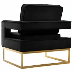 Meridian Furniture Noah Velvet Accent Chair, Black, Gold Base -GDF sofa Shop 4fb108de02740be6 2682 w800 h800 b1 p0