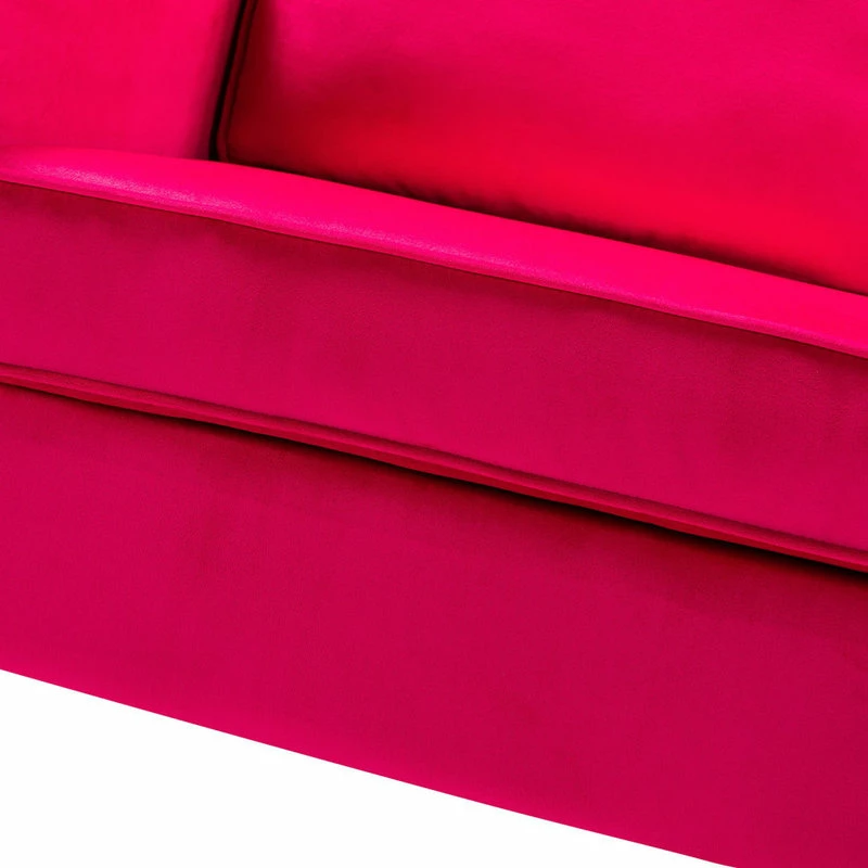 Karat Home Upholstered Sofa With Loose Back, Fushia 9 Karat Home Upholstered Sofa With Loose Back, Fushia - Image 7