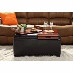 Convenience Concepts Designs4Comfort Storage Ottoman In Espresso Faux Leather -GDF sofa Shop 50f1788f0edb203d 1071 w800 h800 b0 p0