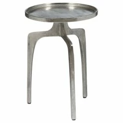 HomeFare Pulaski Natalie End Table, Silver