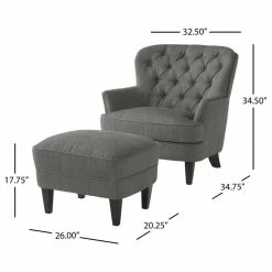 GDFStudio GDF Studio Teton Gray Fabric Club Chair And Ottoman -GDF sofa Shop 51b1f48c02295d87 1840 w800 h800 b1 p0