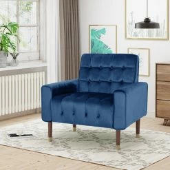 GDFStudio GDF Studio Betsy Modern Button-Tufted Waffle Stitching Velvet Armchair, Navy Blu -GDF sofa Shop 5241b54f0f931b8b 4909 w800 h800 b0 p0