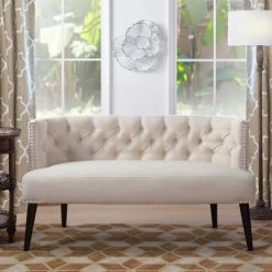 Jennifer Taylor Home Celine Tufted Settee With Nailhead Accents, Sky Neutral Beige 13 Jennifer Taylor Home Celine Tufted Settee With Nailhead Accents, Sky Neutral Beige -GDF sofa Shop 5291c30503a1ee08 8924 w800 h800 b0 p0