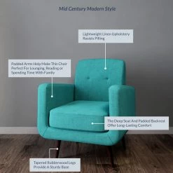 Belleze Hasting Mid Century Modern Accent Chair, Contemporary Armchair - Mallard Teal -GDF sofa Shop 5311bc5f02189558 2764 w800 h800 b0 p0