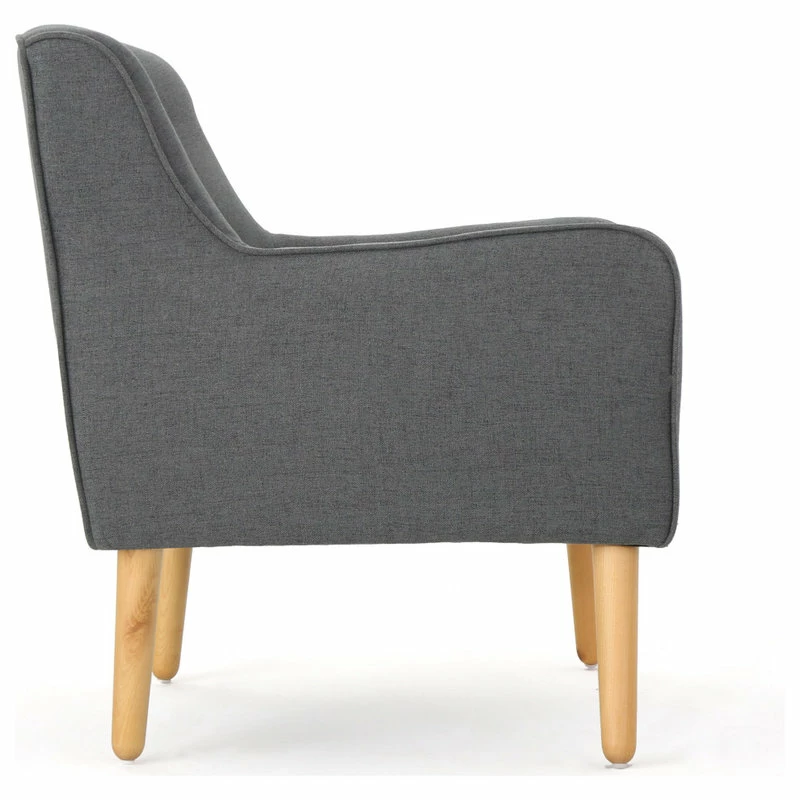 GDFStudio GDF Studio Fontinella Mid-Century Modern Fabric Tufted Arm Chair, Charcoal, Single 6 GDFStudio GDF Studio Fontinella Mid-Century Modern Fabric Tufted Arm Chair, Charcoal, Single - Image 4