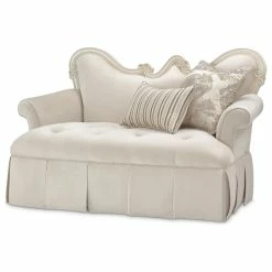 Michael Amini Lavelle Classic Pearl Settee, Ivory