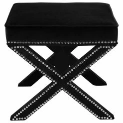 Meridian Furniture Nixon Black Velvet Ottoman/Bench 8 Meridian Furniture Nixon Black Velvet Ottoman/Bench -GDF sofa Shop 5461fc6402682ee6 5188 w800 h800 b1 p0