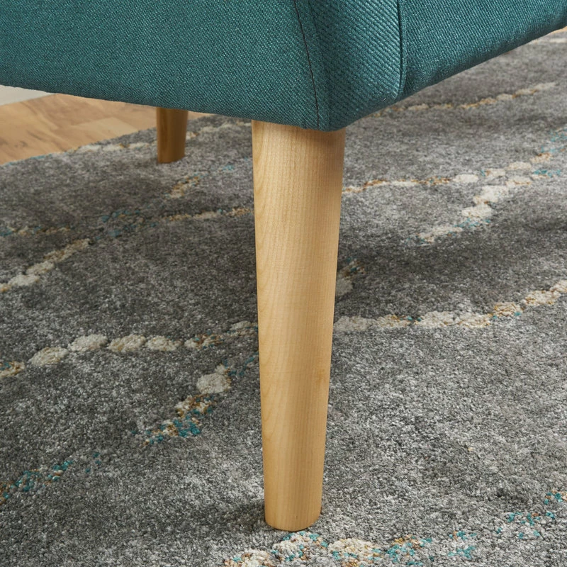 GDFStudio GDF Studio Madeira Buttoned Mid Century Modern Dark Teal Fabric Club Chair, Dark 6 GDFStudio GDF Studio Madeira Buttoned Mid Century Modern Dark Teal Fabric Club Chair, Dark - Image 4