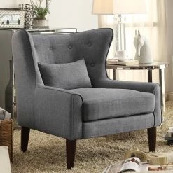 Rosevera Corporation Millett Wingback Chair, Gray -GDF sofa Shop 5511664c0bae2a24 5452 w800 h800 b0 p0