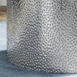 GDFStudio Kaylee Modern Round Hammered Iron Accent Table, 2 Pack, Silver, Silver -GDF sofa Shop 5571b7cb01b7123a 1451 w800 h800 b0 p0