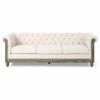 GDFStudio Bowes Chesterfield Tufted 3 Seater Sofa With Nailhead Trim, Beige + Dark Brown -GDF sofa Shop 55a139cd037456a8 9063 w800 h800 b1 p0
