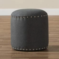 Baxton Studio Rosine Upholstered Nail Trim Ottoman, Gray 9 Baxton Studio Rosine Upholstered Nail Trim Ottoman, Gray -GDF sofa Shop 55d162b80b843102 0363 w800 h800 b0 p0