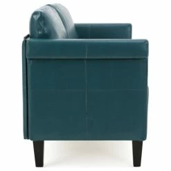 GDFStudio GDF Studio Harbison Leather Loveseat Settee, Teal -GDF sofa Shop 55d1a1e40f907505 3578 w800 h800 b1 p0