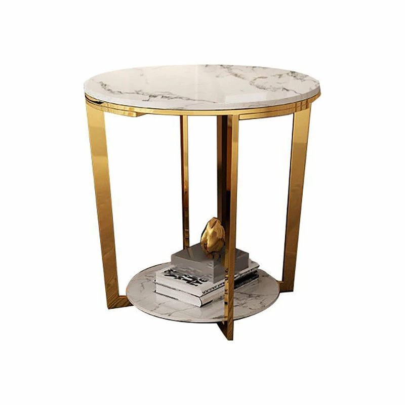 HOMARY Faux Marble Round End Table For Living Room With Storage Shelf Gold 3 HOMARY Faux Marble Round End Table For Living Room With Storage Shelf Gold