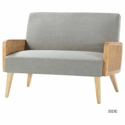 Karat Home Wicker Arm Loveseat, Pewter