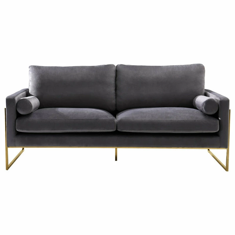 Meridian Furniture Mila Velvet Sofa, Gray 5 Meridian Furniture Mila Velvet Sofa, Gray - Image 3
