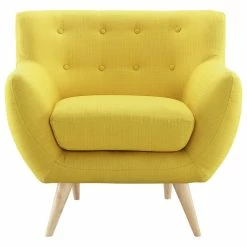 LexMod Remark Upholstered Fabric Armchair, Sunny