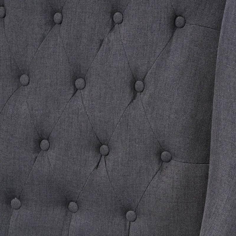 GDFStudio GDF Studio Adriana Tall Wingback Tufted Fabric Club Chair, Dark Charcoal 8 GDFStudio GDF Studio Adriana Tall Wingback Tufted Fabric Club Chair, Dark Charcoal - Image 6