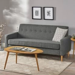 GDFStudio GDF Studio Stratford Mid Century Modern Fabric 3-Seat Sofa, Gray -GDF sofa Shop 58113c3e01e529a9 4497 w800 h800 b0 p0
