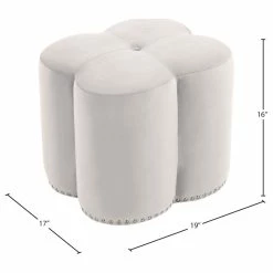 Meridian Furniture Clover Velvet Flower Shaped Ottoman -GDF sofa Shop 5831365a02682f17 5273 w800 h800 b1 p0