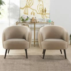 Jennifer Taylor Home London Ruched Barrel Accent Chair, Mink Beige Velvet 26 Jennifer Taylor Home London Ruched Barrel Accent Chair, Mink Beige Velvet -GDF sofa Shop 58b1349b0d8cf695 3593 w800 h800 b0 p0