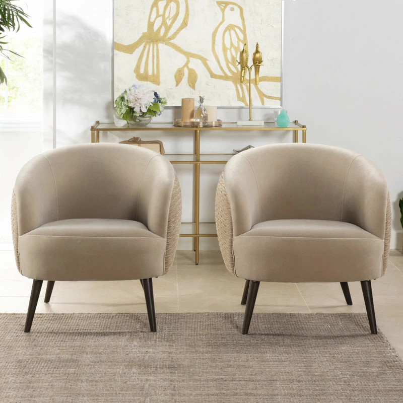 Jennifer Taylor Home London Ruched Barrel Accent Chair, Mink Beige Velvet 14 Jennifer Taylor Home London Ruched Barrel Accent Chair, Mink Beige Velvet - Image 12