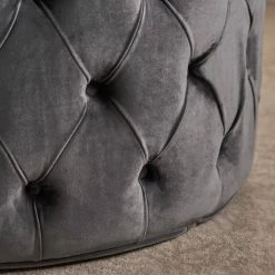 GDFStudio GDF Studio Maelyn Modern Glam Tufted Velvet Round Ottoman, Dark Gray -GDF sofa Shop 58c1f61501b70ca4 8555 w800 h800 b0 p0