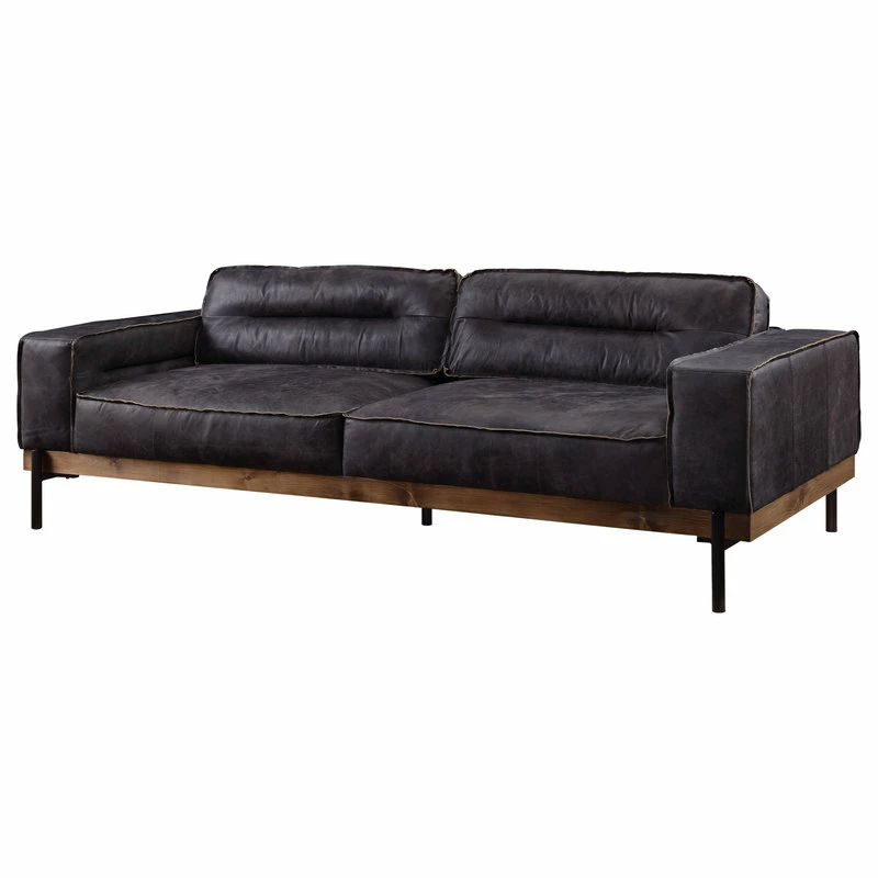 Acme Furniture Sofa, Antique Ebony Top Grain Leather 3 Acme Furniture Sofa, Antique Ebony Top Grain Leather