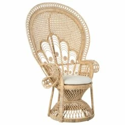 KOUBOO Lady Peacock Rattan Chair, Natural