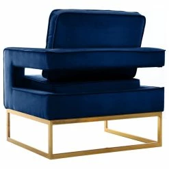 Meridian Furniture Noah Velvet Accent Chair, Navy, Gold Base -GDF sofa Shop 5971b89702740c57 2795 w800 h800 b1 p0