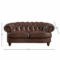 Hydeline USA Hydeline Newport Top Grain Leather Sofa Collection, 72.5" Loveseat -GDF sofa Shop 5981122300f0731c 0287 w800 h800 b1 p0