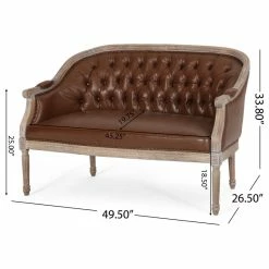 GDFStudio GDF Studio Megan Classical Tufted Loveseat, Cognac And Antique, Faux Leather -GDF sofa Shop 59d10f4e01567507 3693 w800 h800 b1 p0