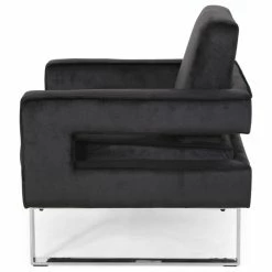 GDFStudio Kerman Modern Glam Velvet Club Chair, Black/Silver -GDF sofa Shop 5a61e4ee0f906aaa 7765 w800 h800 b1 p0