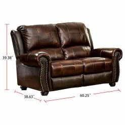 Simple Relax Top Grain Leather Match Loveseat, Brown -GDF sofa Shop 5af1175c012494b2 9900 w800 h800 b1 p0