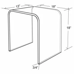 Southeastflorida 18" X 12" X 18" X 3/4" Clear Acrylic End Table Or Shower Bench -GDF sofa Shop 5b4131bf0f04719f 4342 w800 h800 b1 p0
