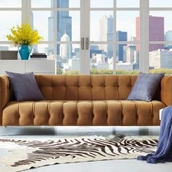 TOV Furniture Bea Velvet Sofa, Cognac -GDF sofa Shop 5bc1c6fd00e46c7e 2973 w800 h800 b0 p0