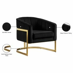Meridian Furniture Carter Velvet Accent Chair, Black -GDF sofa Shop 5bd1ecd902740da2 3097 w800 h800 b1 p0