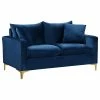 Meridian Furniture Naomi Velvet Loveseat, Gold And Chrome Leg Set, Navy -GDF sofa Shop 5c4172410b7b4965 6473 w800 h800 b1 p0