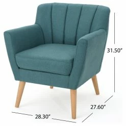 GDFStudio GDF Studio Madelyn Mid Century Modern Fabric Club Chair, Dark Teal -GDF sofa Shop 5c915eed01b1cf4d 5910 w800 h800 b1 p0