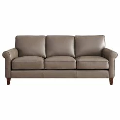 Hydeline USA Hydeline Laguna 100% Leather Sofa, Taupe