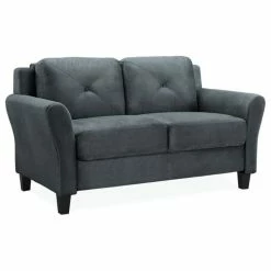 Hawthorne Collections Hawthorne Collection Loveseat In Dark Gray