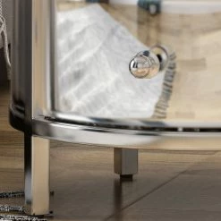 GDFStudio Cytheria Round End Table With Tempered Glass Drawers And Stainless Steel Frame -GDF sofa Shop 5d618a910f931d74 4223 w800 h800 b0 p0