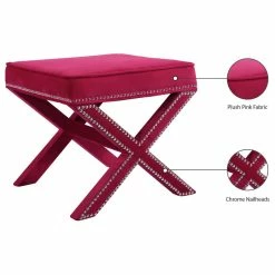 Meridian Furniture Nixon Pink Velvet Ottoman/Bench -GDF sofa Shop 5d71034d02682f0e 5188 w800 h800 b1 p0