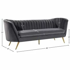 Meridian Furniture Margo Velvet Sofa, Gray -GDF sofa Shop 5d919c96027411fb 6419 w800 h800 b1 p0
