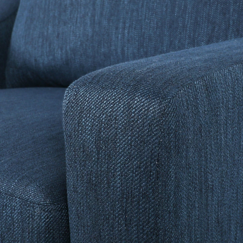 GDFStudio Casen Fabric Club Chair, Navy Blue/Dark Brown 11 GDFStudio Casen Fabric Club Chair, Navy Blue/Dark Brown - Image 9