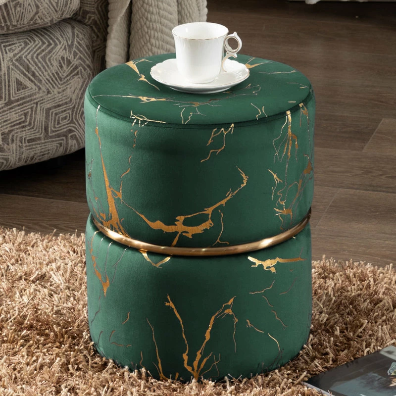 Duhome Elegant Lifestyle Luxury Hot Stamped Velvet Ottoman, Dark Green 10 Duhome Elegant Lifestyle Luxury Hot Stamped Velvet Ottoman, Dark Green - Image 8