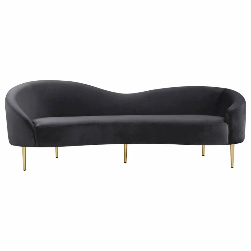 Meridian Furniture Ritz Velvet Sofa, Gray 5 Meridian Furniture Ritz Velvet Sofa, Gray - Image 3